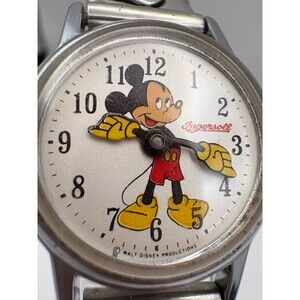 Vintage 1970 Ingersoll Mickey Mouse Manual Wind Watch - Timex Movement